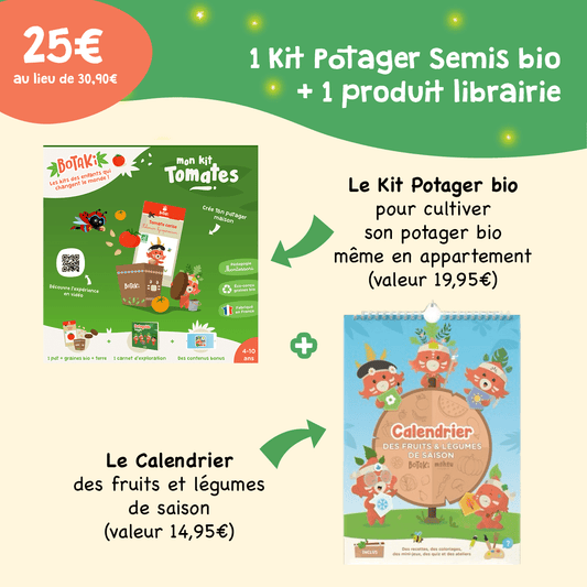 Les Packs 25€ | 1 Kit Potager Semis Bio + 1 Produit librairie au choix