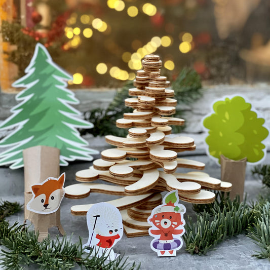 Kit de Noël | Construis et décore ton sapin de Noël en bois